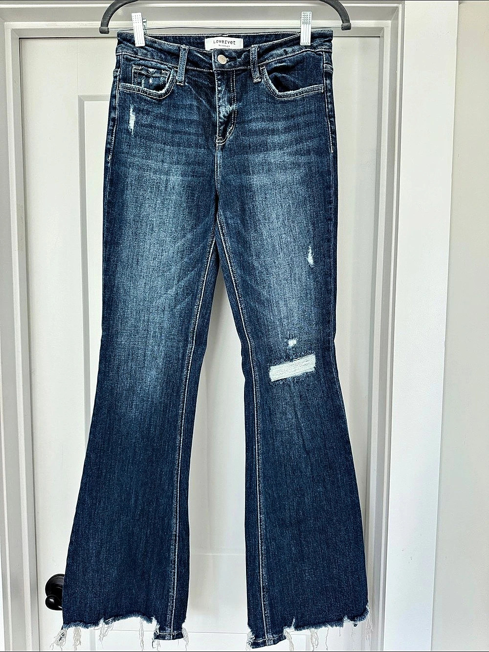 Lovervet by Vervet Distressed Flare Jeans in Blue Waist 27/5